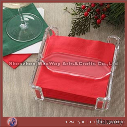 Transparent Square Finely Processed Acrylic/Perspex Napkin Case/Box